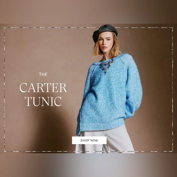 Free People Carter Tunic Sweater in Waterfall - Picture 2 of 2